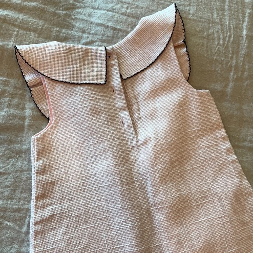Janie and Jack Pink Textured Bow Trim Dress